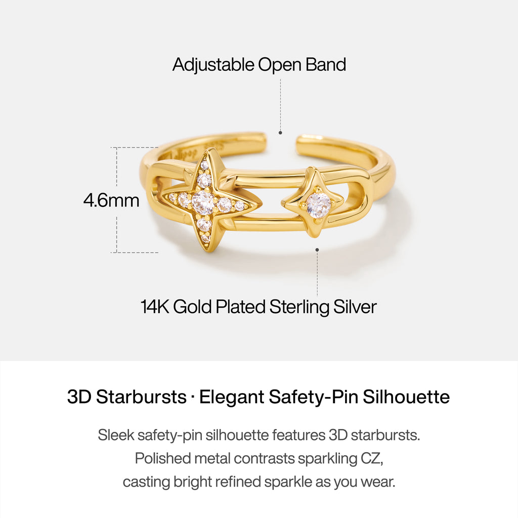 Celestial Star Paperclip Ring