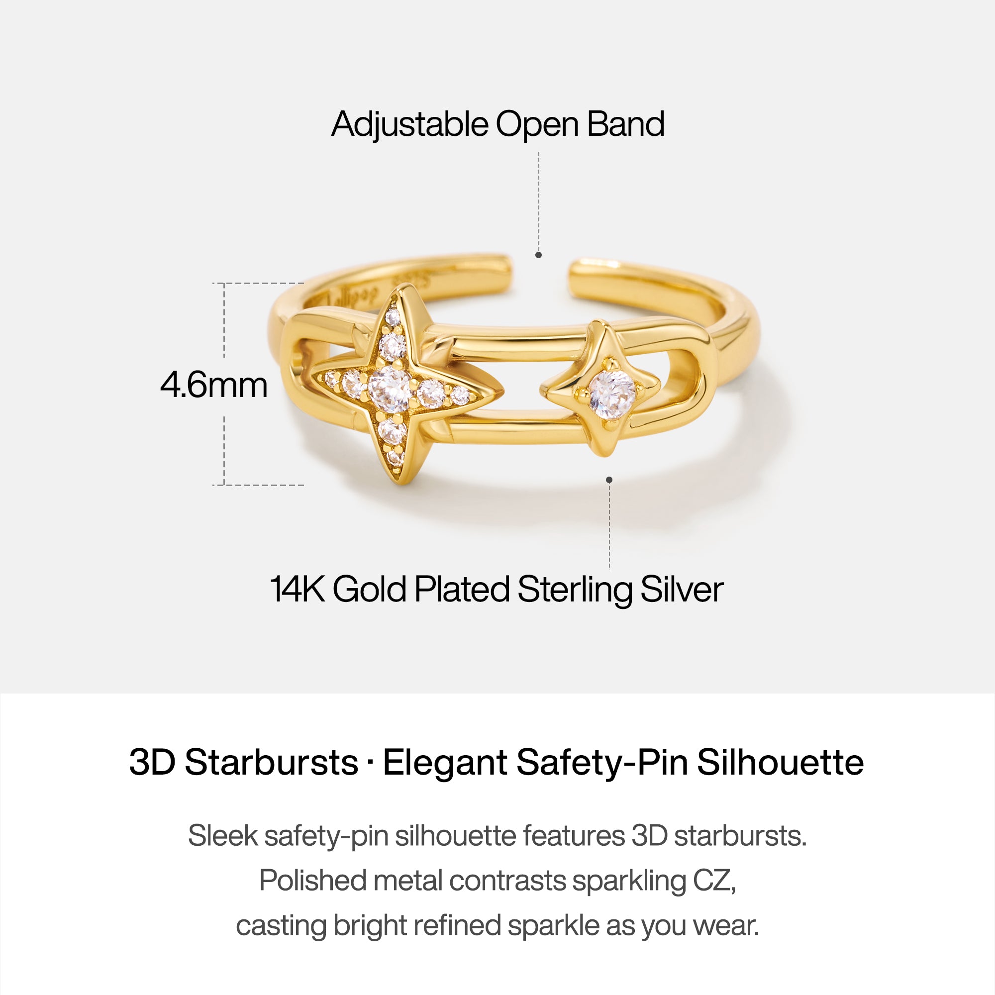 Celestial Star Paperclip Ring