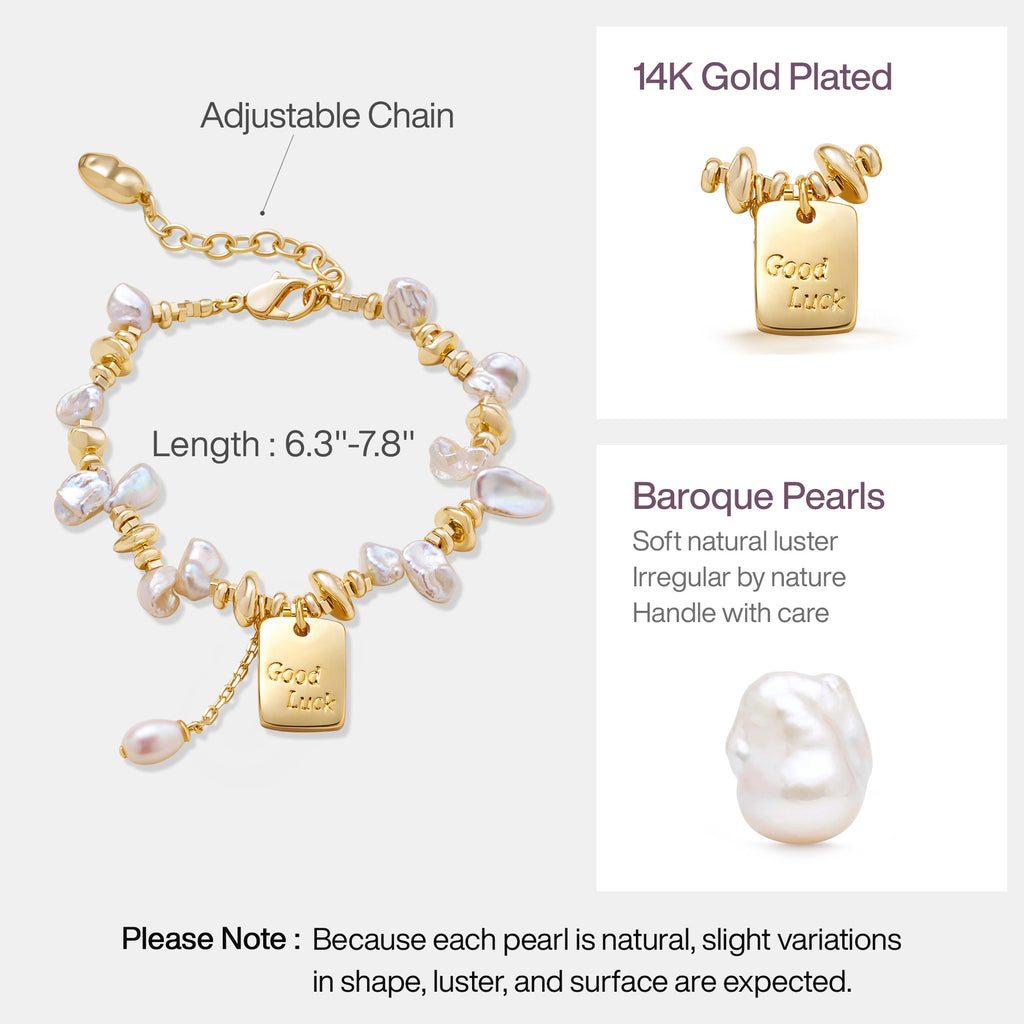 Good Luck Keshi Pearl Bracelet