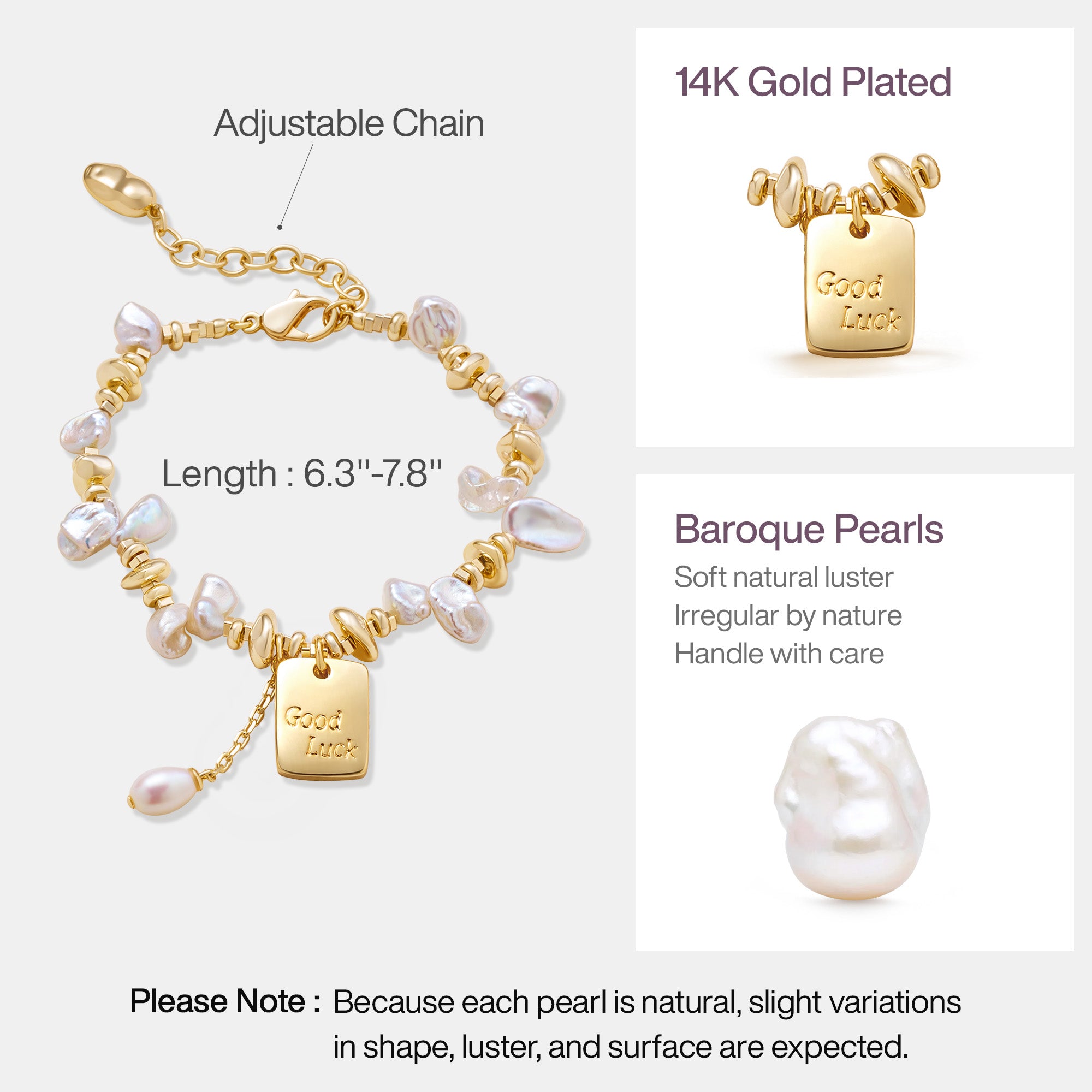 Good Luck Keshi Pearl Bracelet