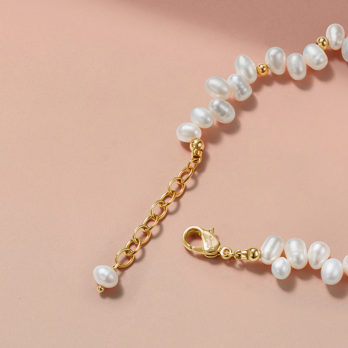 Blush Heart Rose Quartz Pearl Bracelet