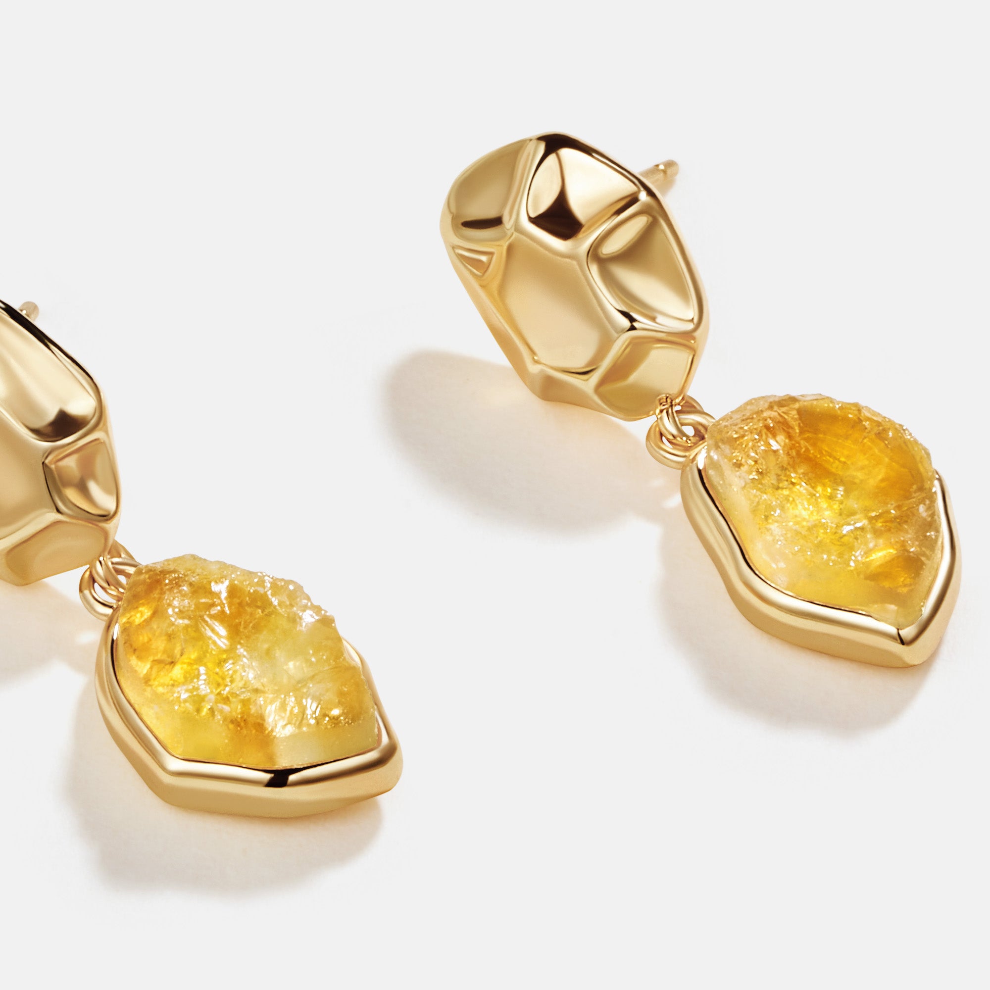 Raw Citrine Earrings