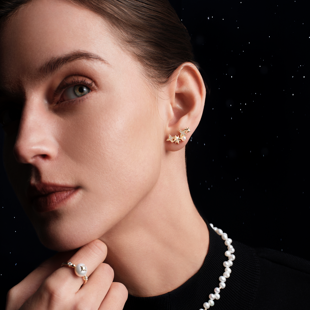 Polaris Pearl Stud Earrings