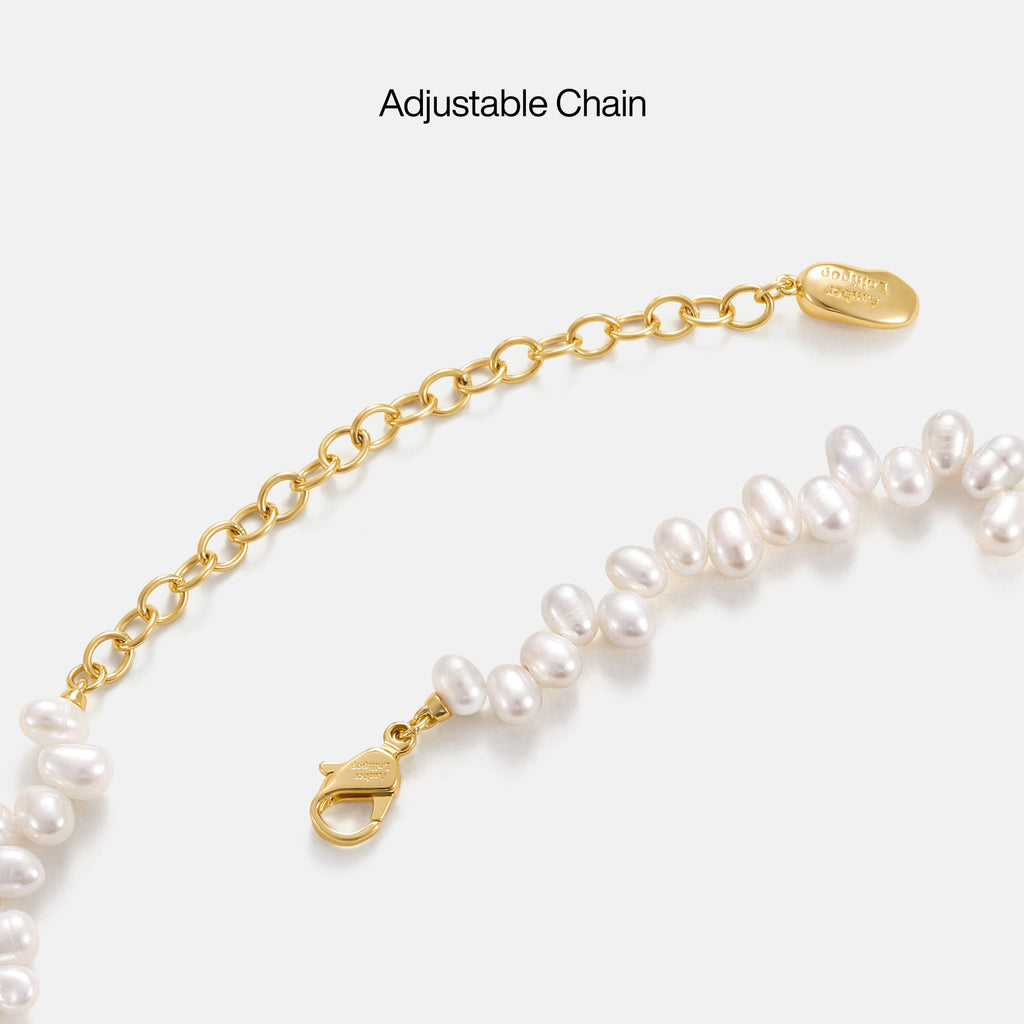 Blush Heart Rose Quartz Pearl Necklace