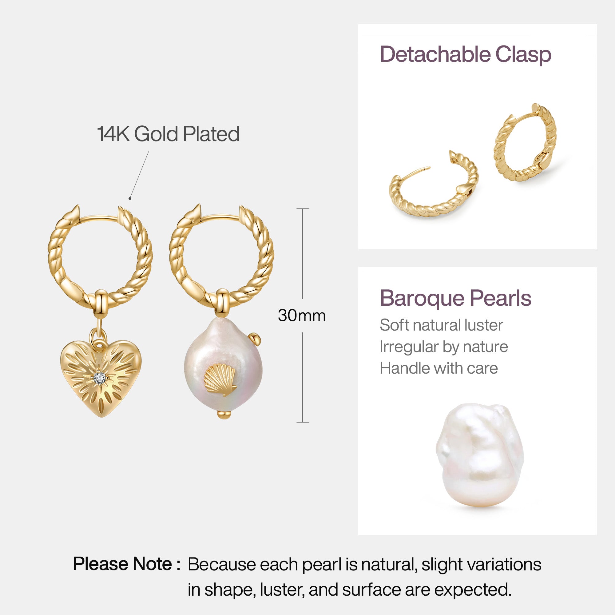 Love Baroque Pearl Hoop Earring