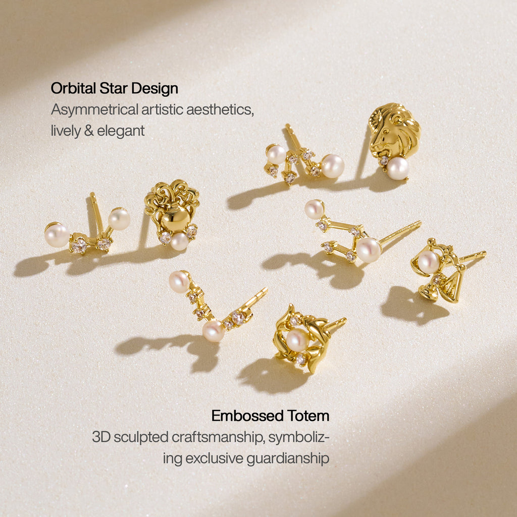 Stellar Zodiac Pearl Earrings