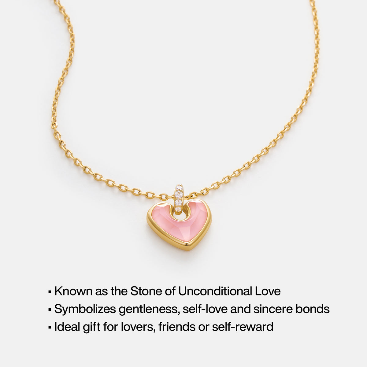 Blush Heart Rose Quartz Necklace