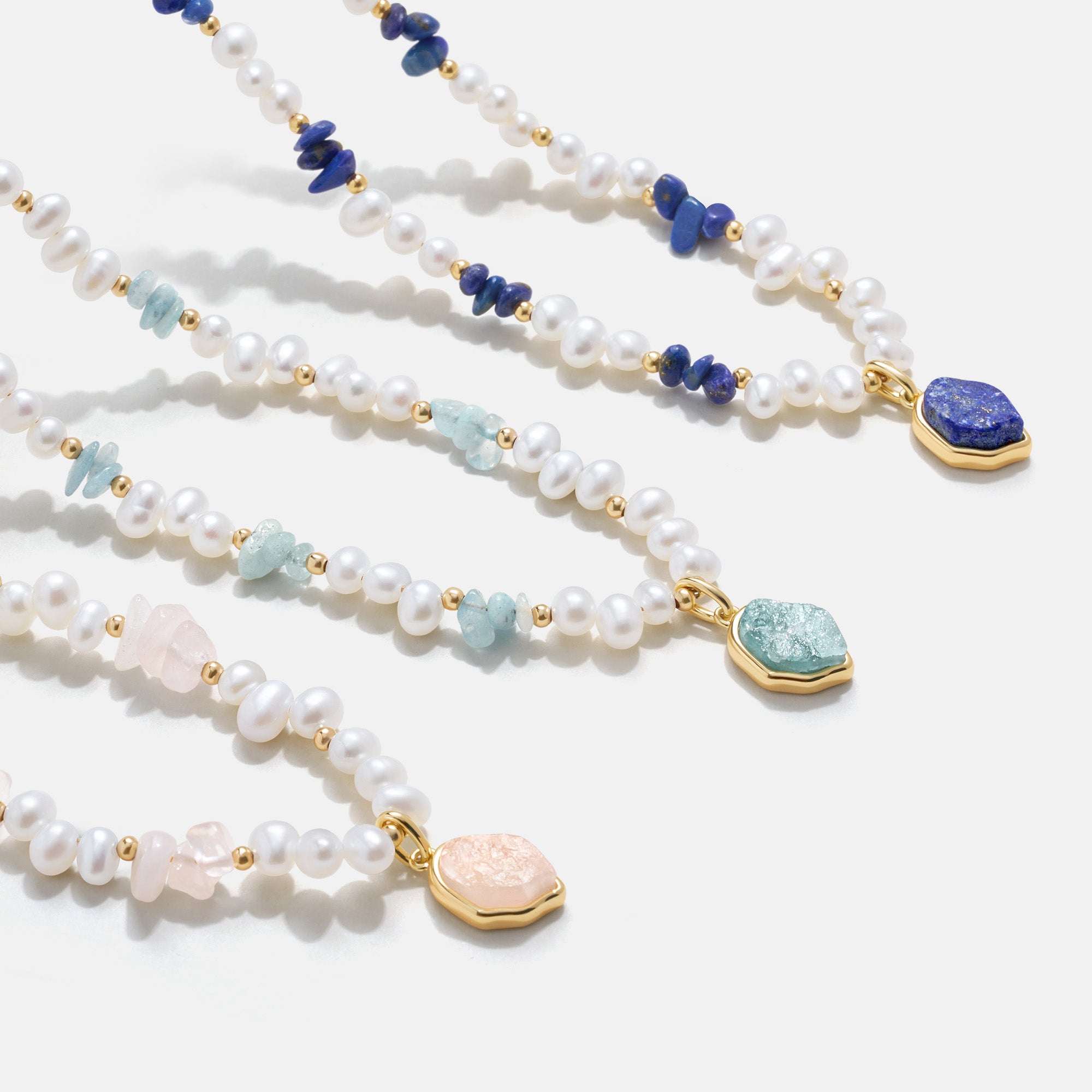 Raw Rose Quartz Pearl Necklace