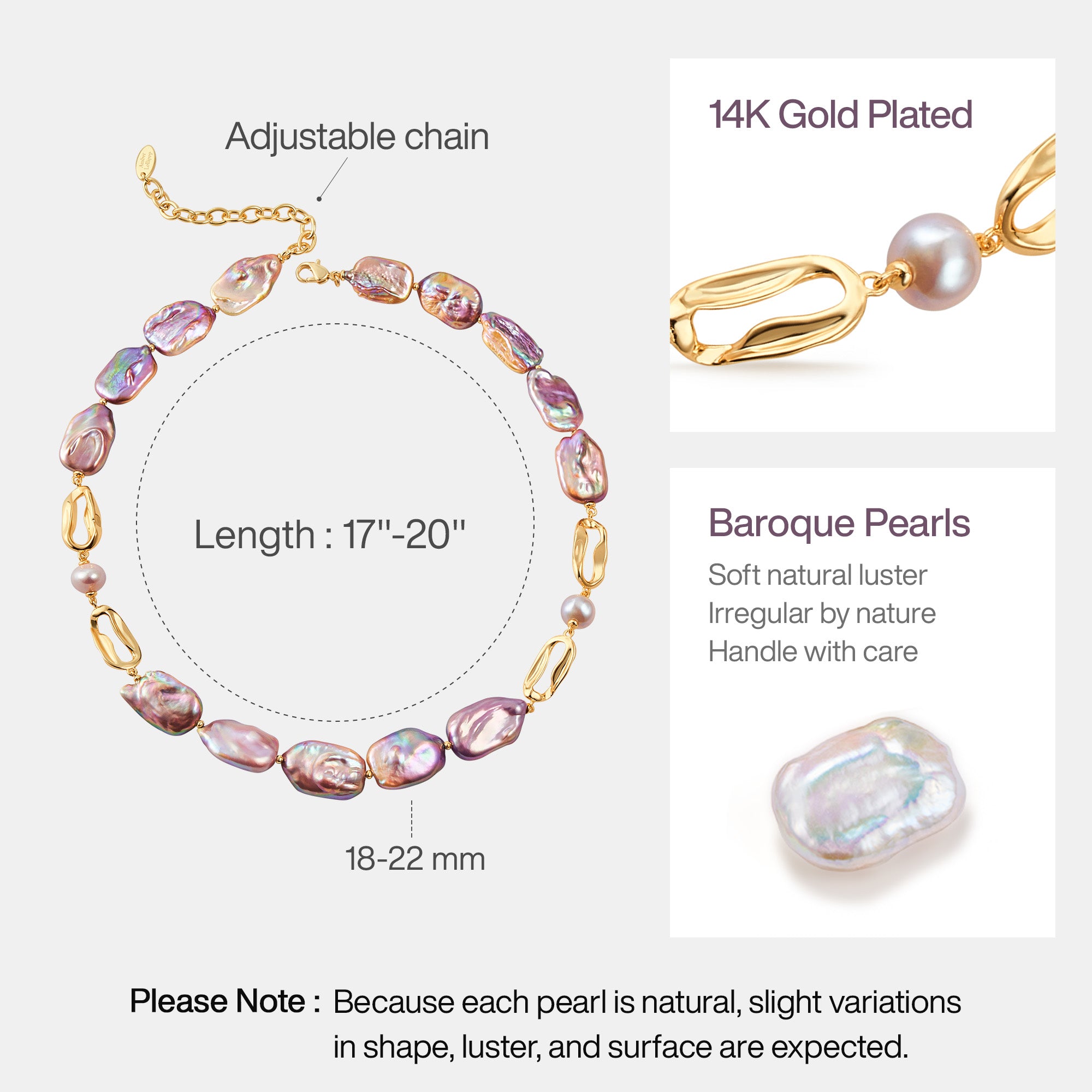 Sea Treasure Baroque Pearl Collar Necklace