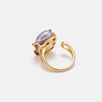 White Baroque Pearl Bee Open Ring