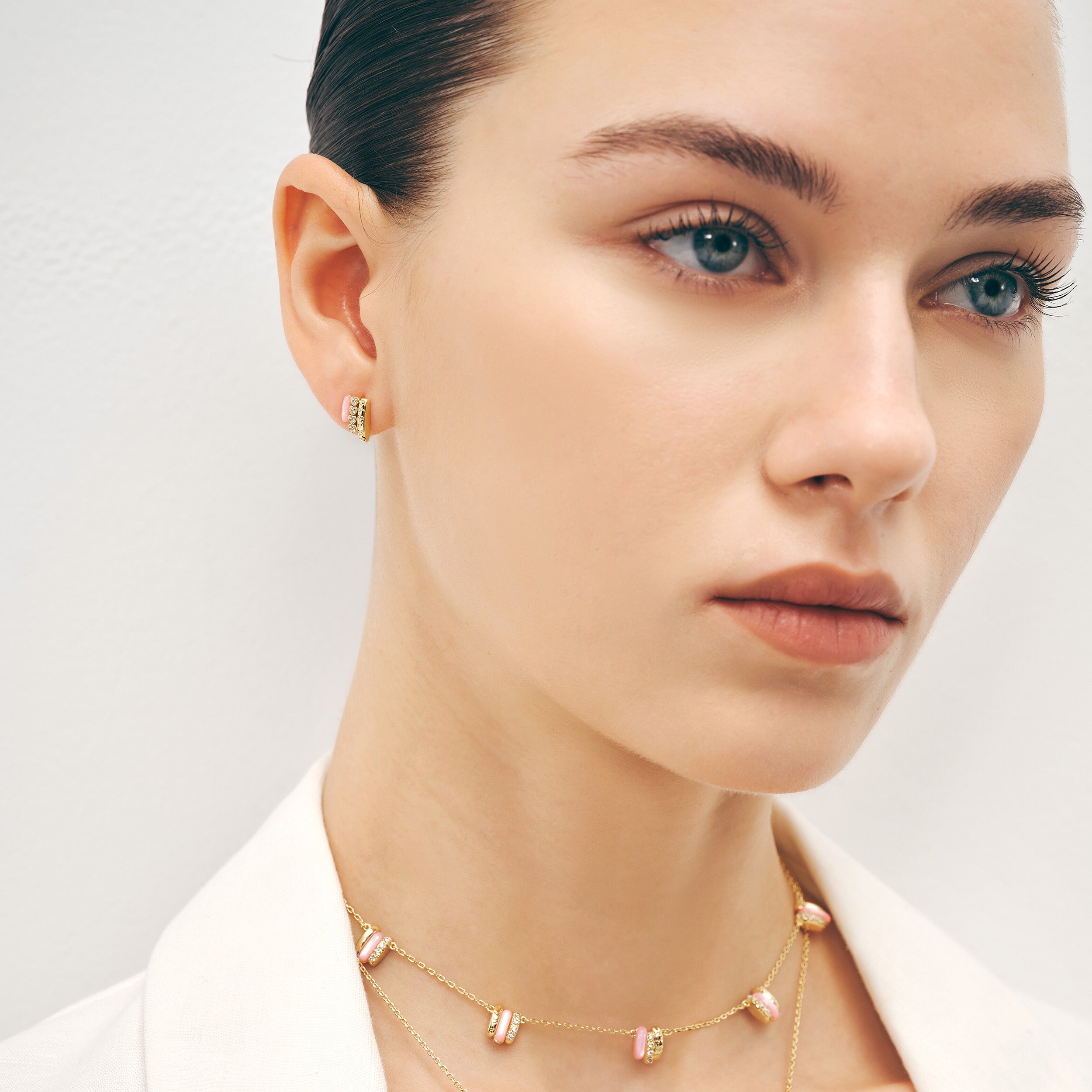 Pink Mother of Pearl Earrings