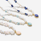 Raw Lapis Lazuli Pearl Necklace