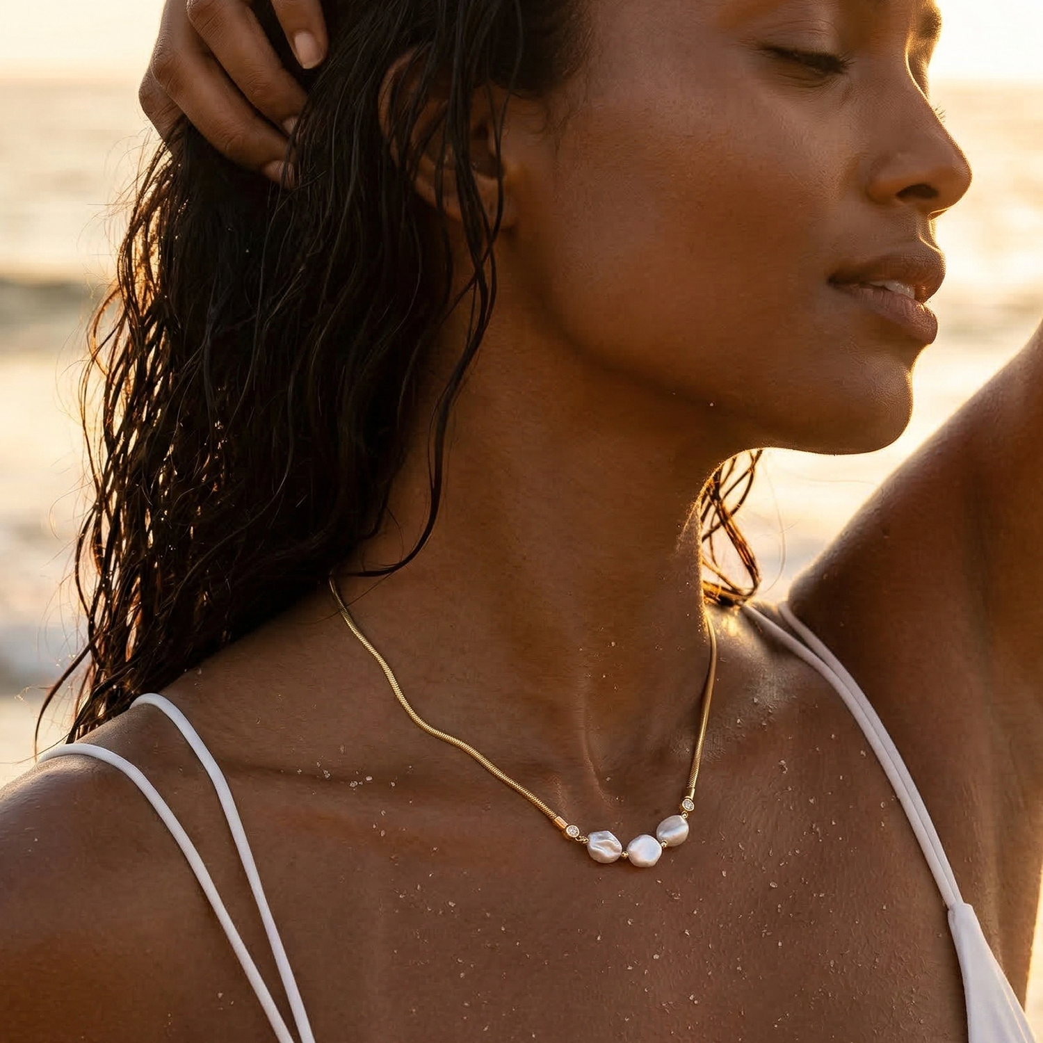 Floriography Pearl Chain Necklace