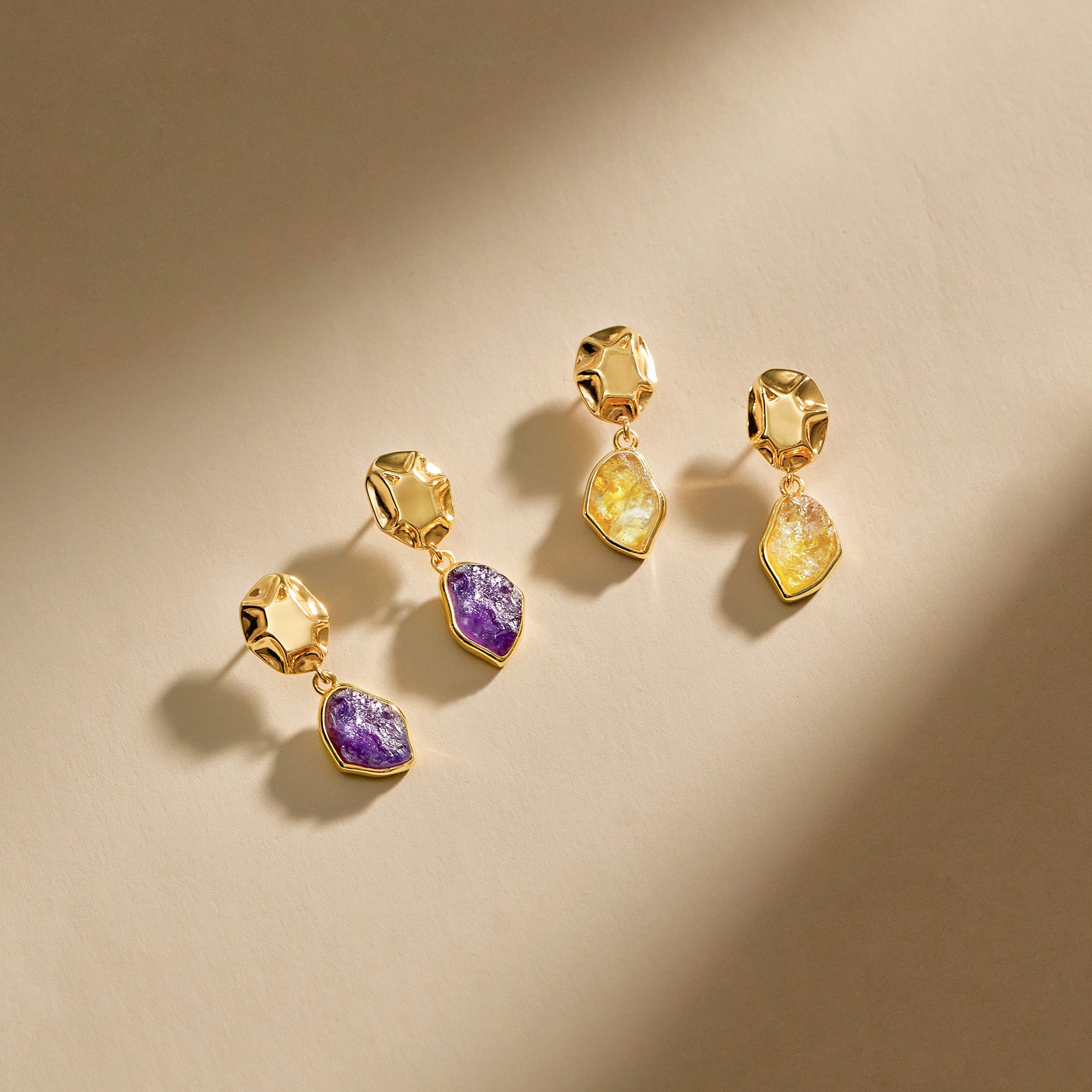 Raw Amethyst  Earrings