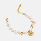 Personalized Cat Butterfly Pearl Bracelet