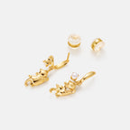 Dancing Cat Pearl Earrings