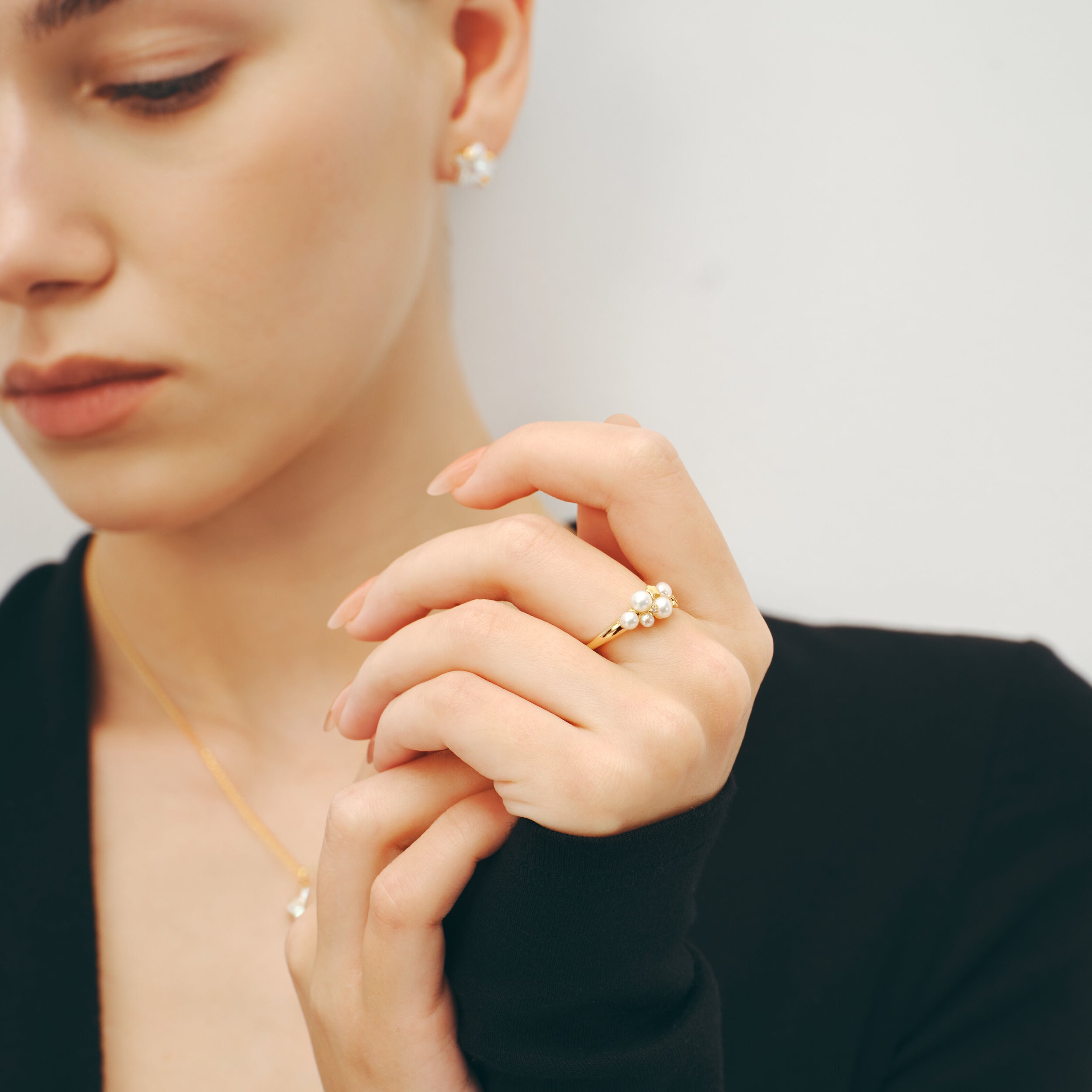 Starlight Pearl Bubble Ring