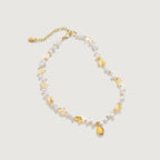 Raw Citrine Pearl Necklace