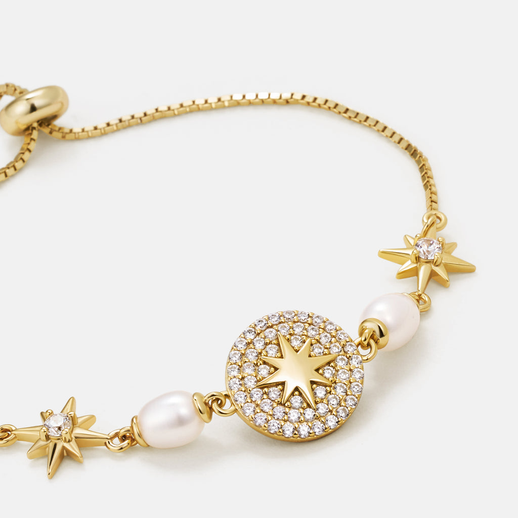 Celestial Star Pearl Adjustable Bracelet