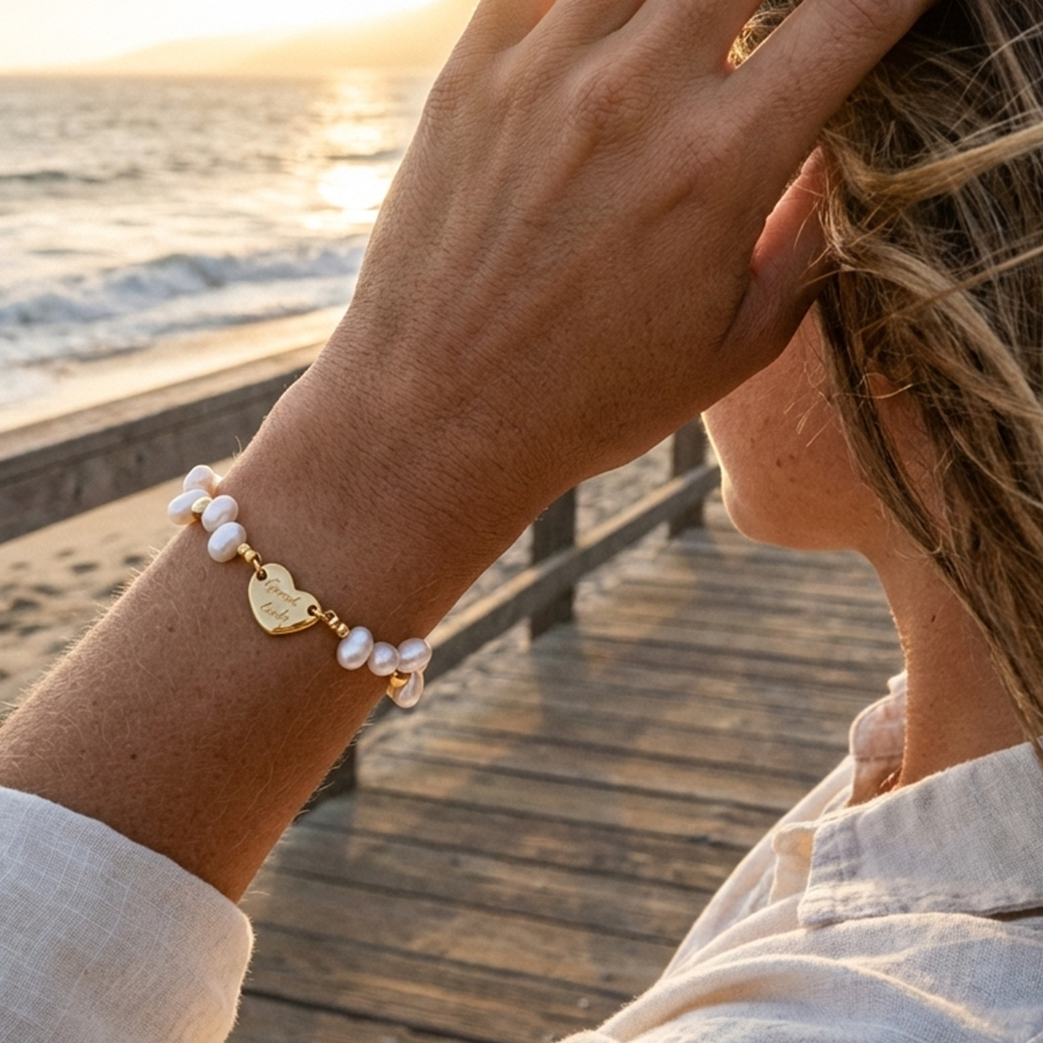 Lucky Heart Pearl Bracelet