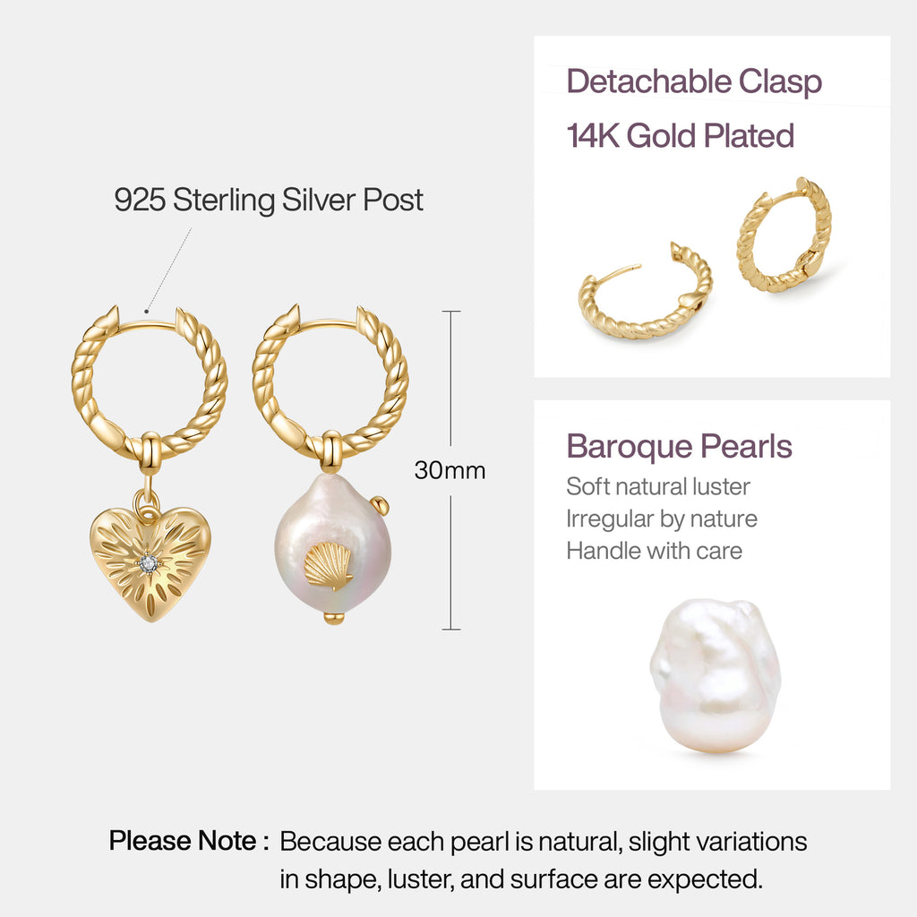 Love Baroque Pearl Hoop Earring