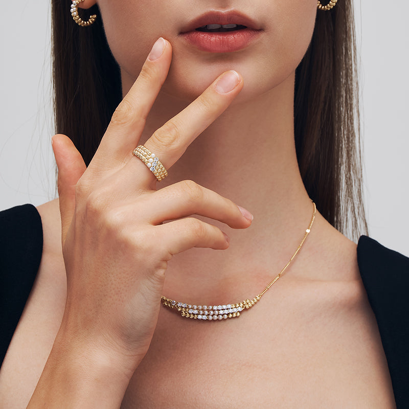L’Essence Multi-Row Pearl Open Ring