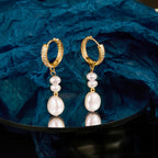 Gold Hoop Pearl Earrings