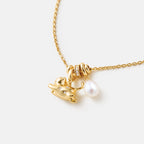 Playful Cat Pearl Necklace