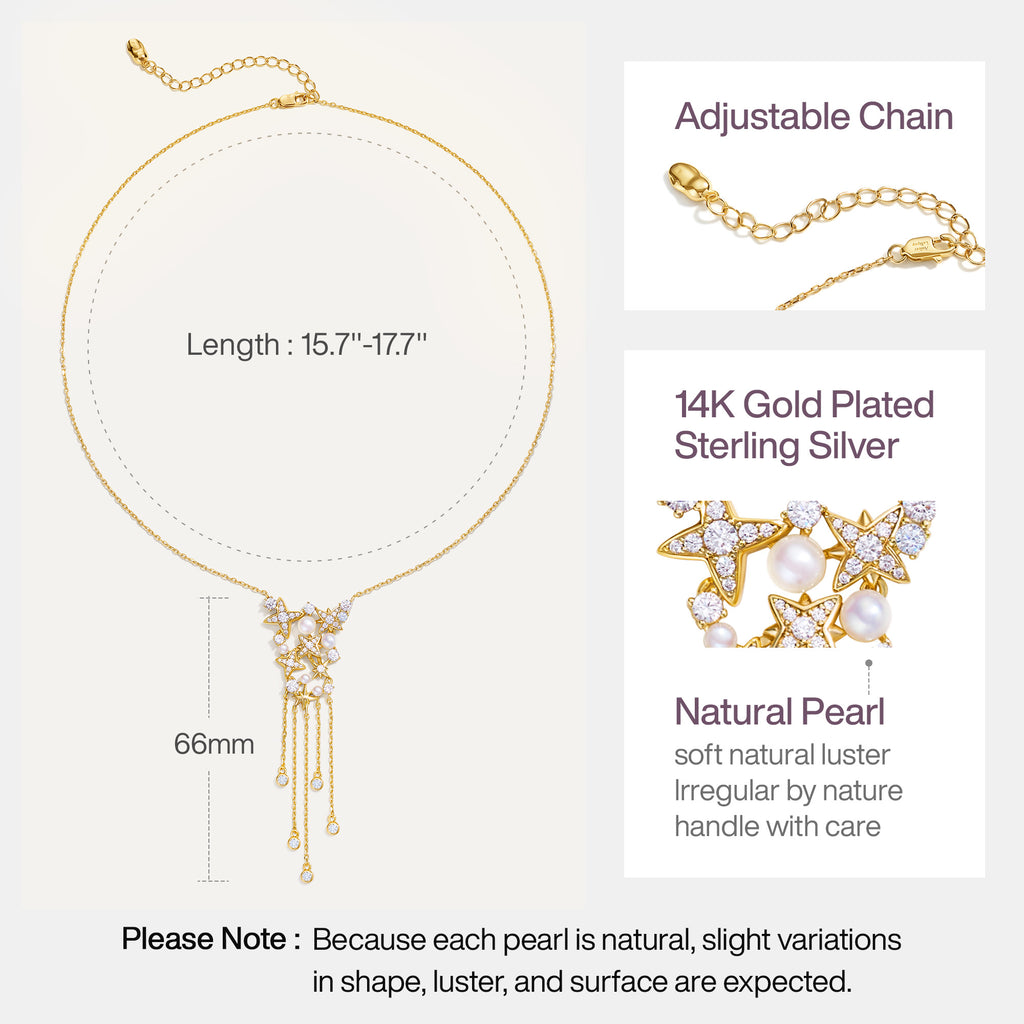 Celestial Star Fringe Necklace