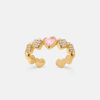 Blush Heart Rose Quartz Open Ring
