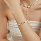 Lucky Heart Pearl Bracelet
