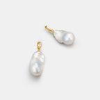 Large Baroque Pearl Pendant Necklace With Gold OT Chain