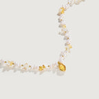Raw Citrine Pearl Necklace