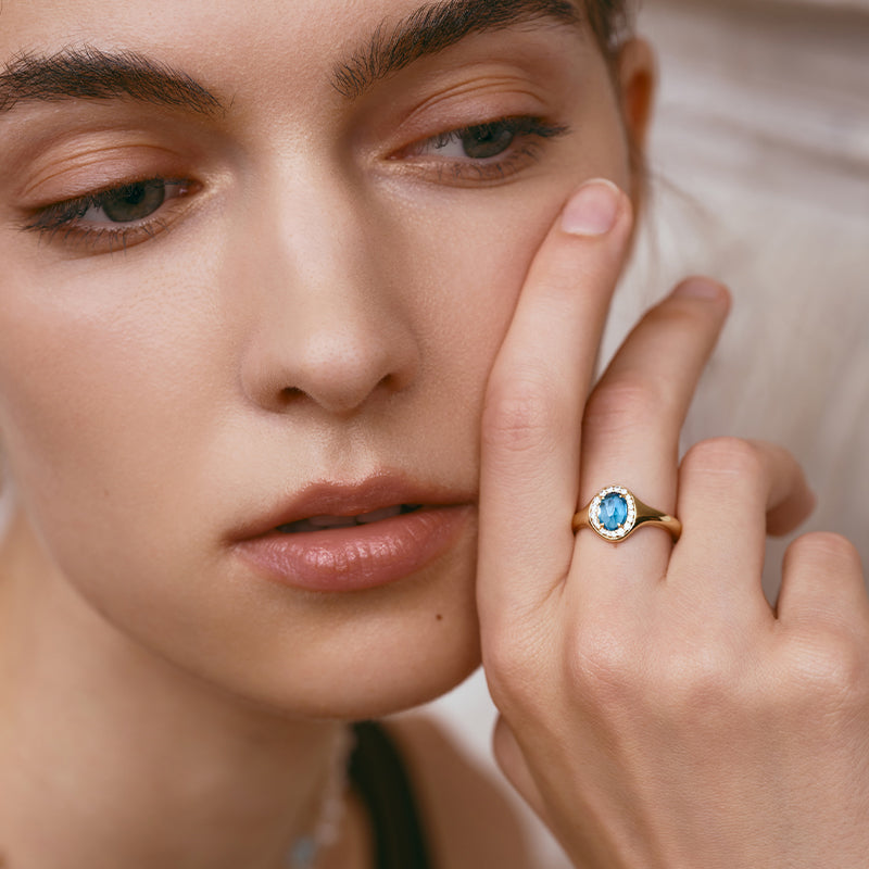 Blue Topaz Open Ring