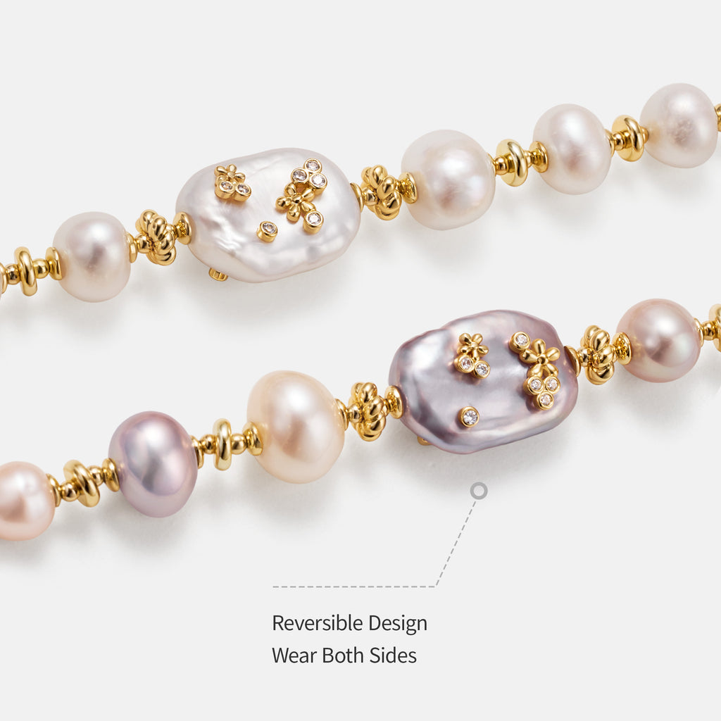 White Baroque Pearl Bee Bracelet