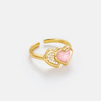 Blush Heart Rose Quartz Open Ring