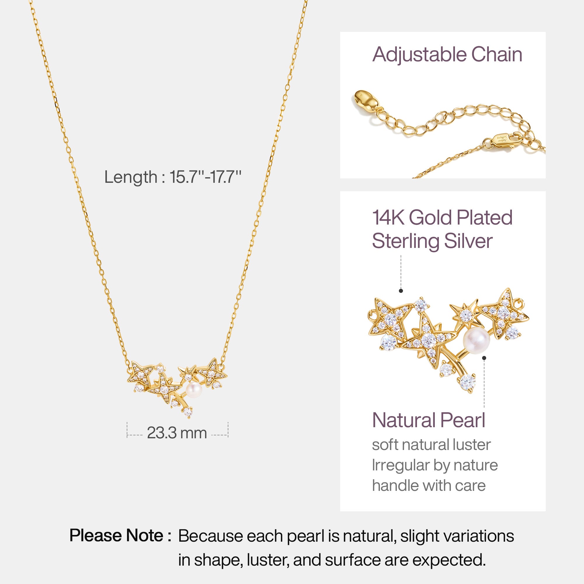 Celestial Triple Star Necklacec