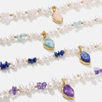 Raw Rose Quartz Pearl Necklace