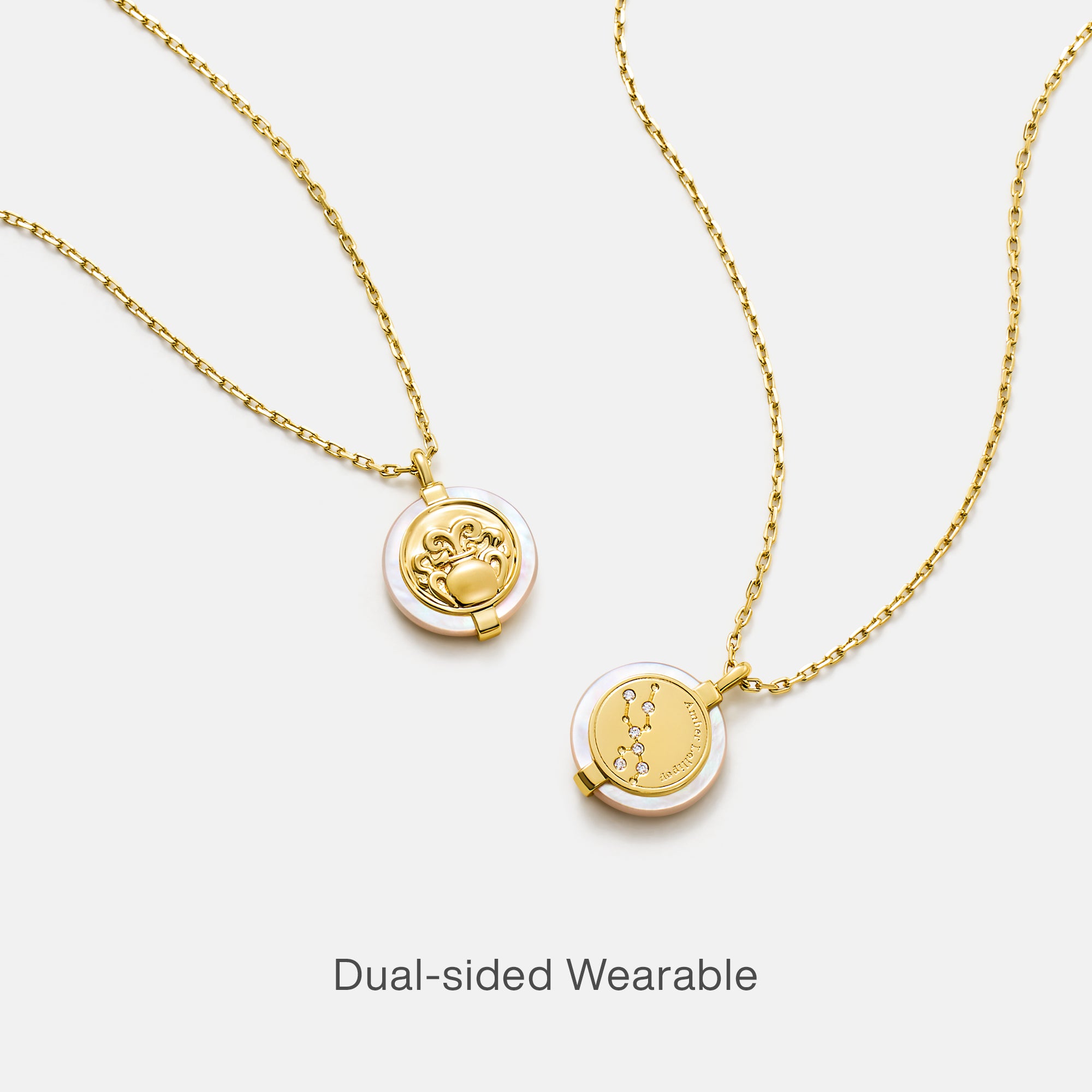 Stellar Zodiac Charm Mother of Pearl Necklace