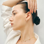 Pink Mother of Pearl C Hoop Earrings