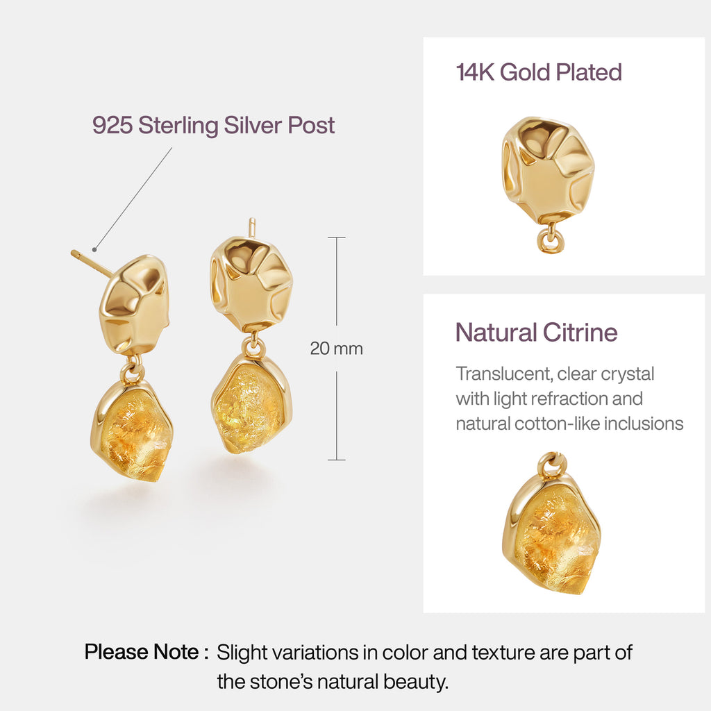 Raw Citrine Earrings