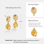 Raw Citrine Earrings