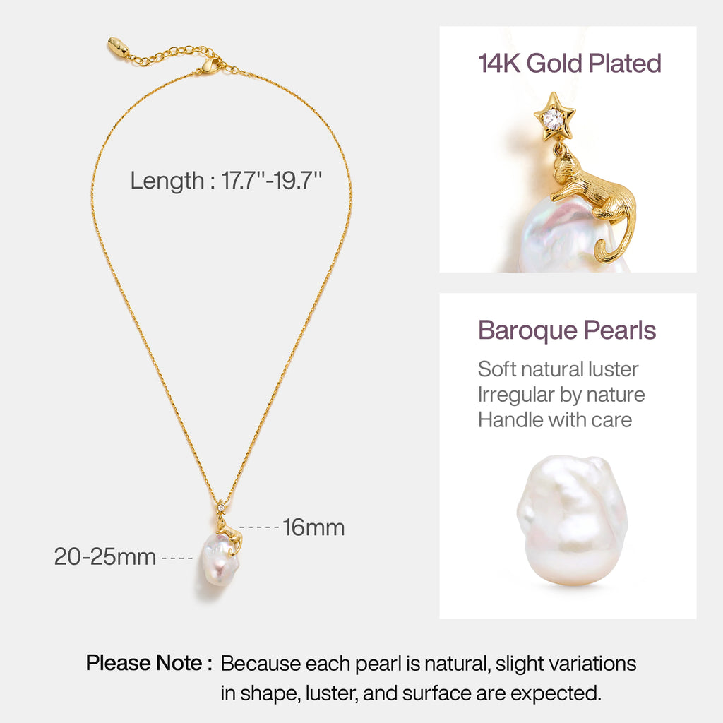 Cat Baroque Pearl Necklace