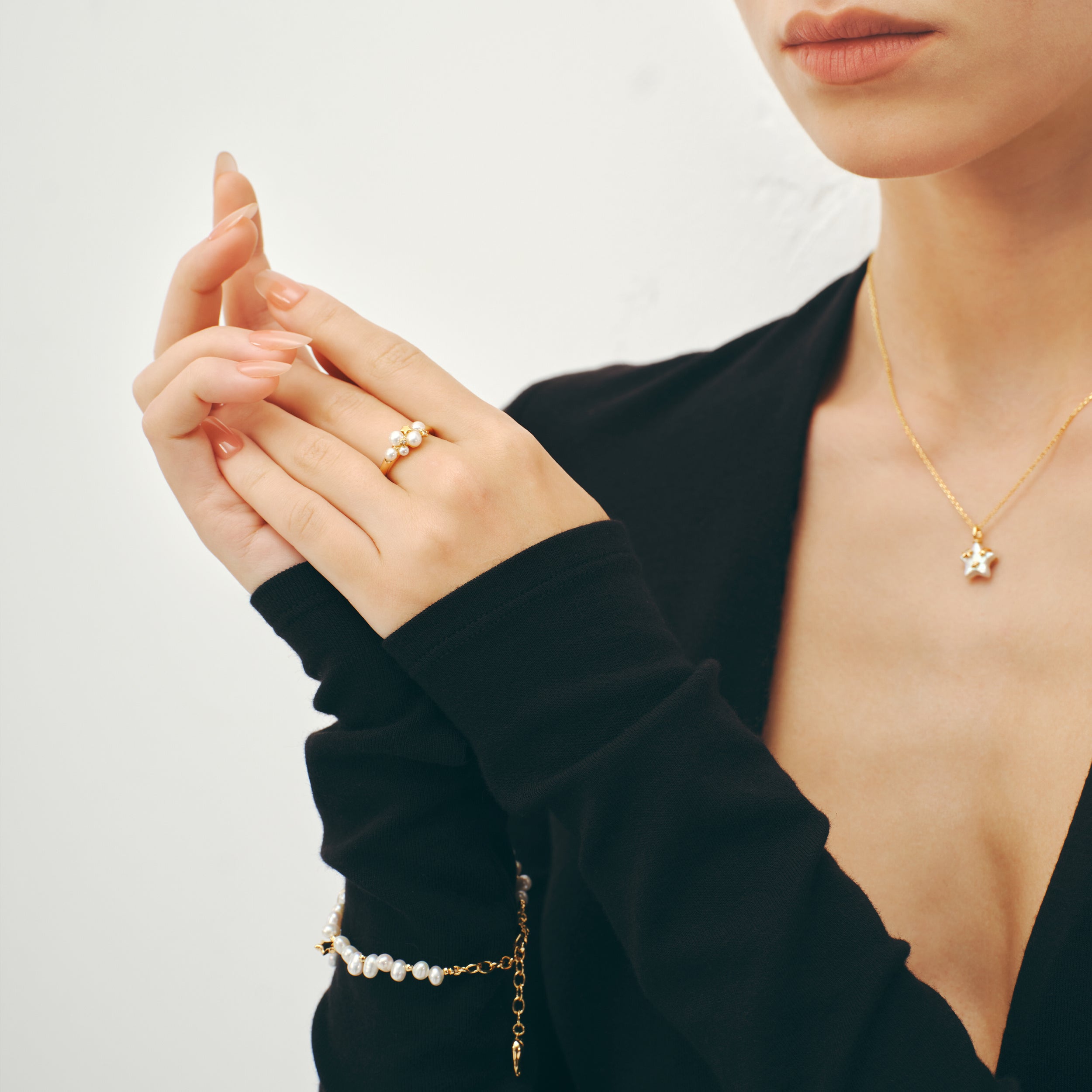 Starlight Pearl Bubble Ring