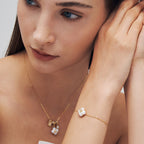 Lucky Clover Pearl Chain Bracelet