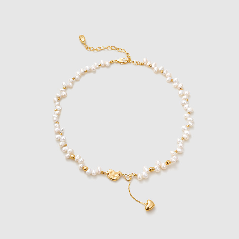 Lucky Heart Pearl Necklace
