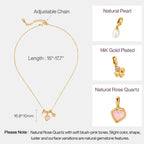 Blush Heart Pearl Charm Necklace