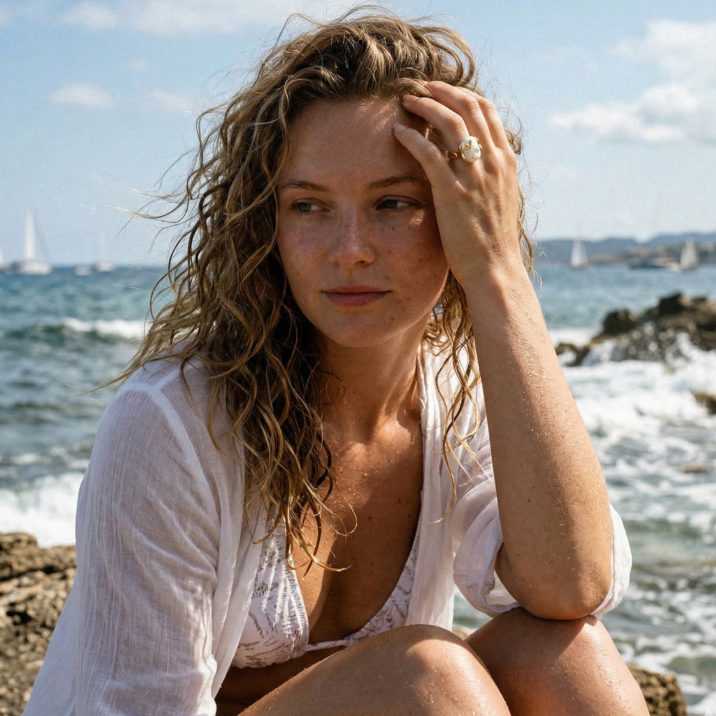 White Baroque Pearl Bee Open Ring