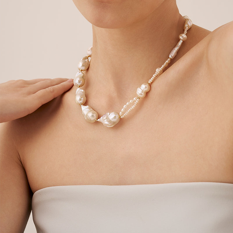 Sea Foam Baroque Pearl Necklace