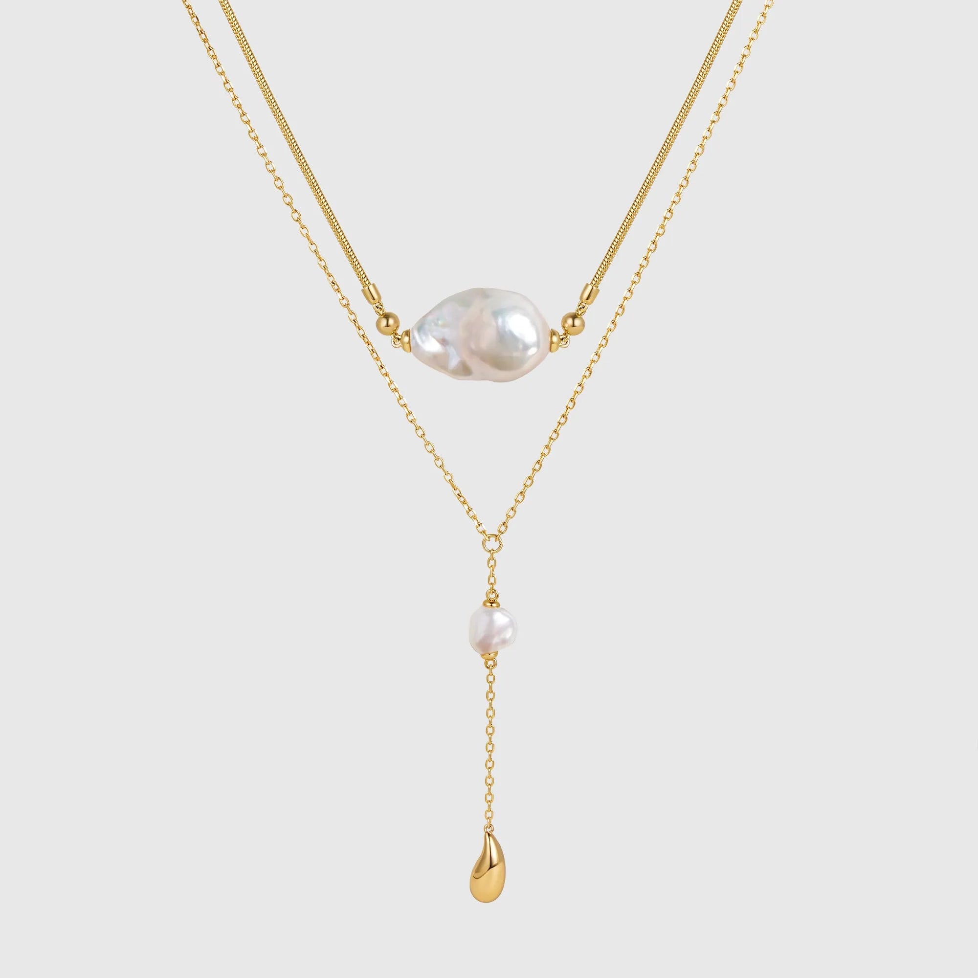 Layered Baroque Pearl Necklace